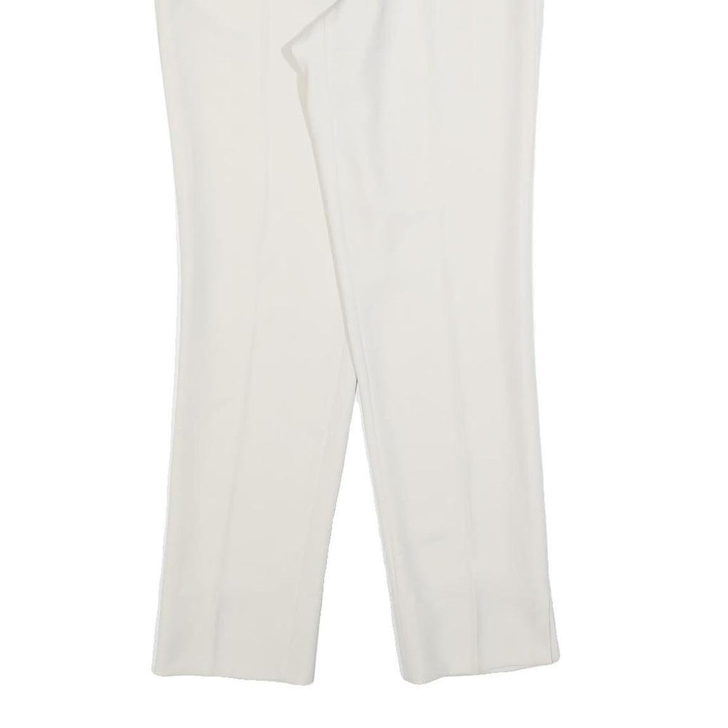 ARMANI COLLEZIONI Womens White Slim Straight Trousers Zip W30 L30 Tailored
