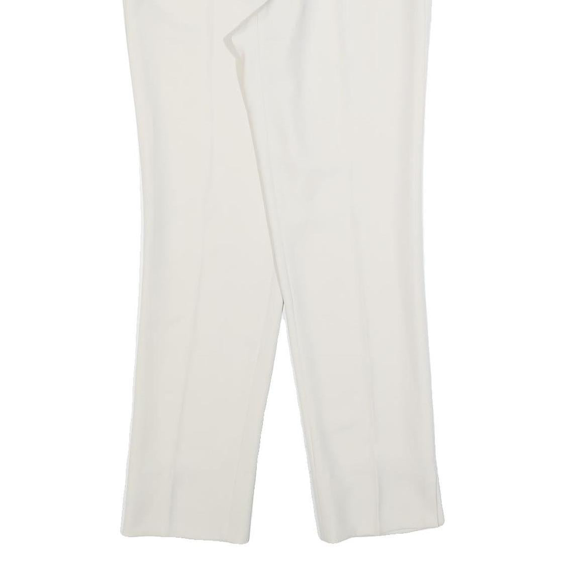 ARMANI COLLEZIONI Womens White Slim Straight Trousers Zip W30 L30 Tailored