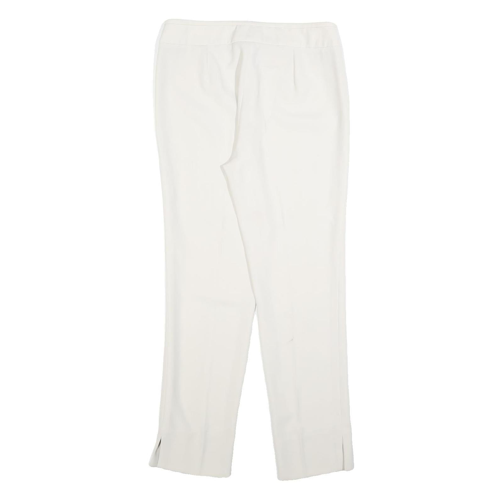 ARMANI COLLEZIONI Womens White Slim Straight Trousers Zip W30 L30 Tailored