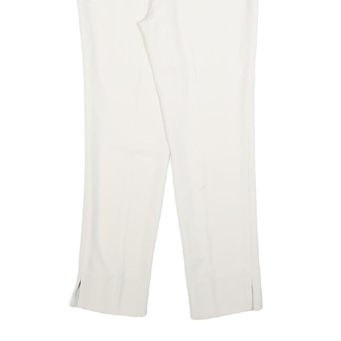 ARMANI COLLEZIONI Womens White Slim Straight Trousers Zip W30 L30 Tailored