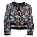 HARDOB Womens Black Floral Pattern Button Jacket Synthetic UK 10 Stylish Fit