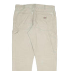DICKIES Mens Cotton Blend Beige Slim Straight Trousers W36 L32 Workwear
