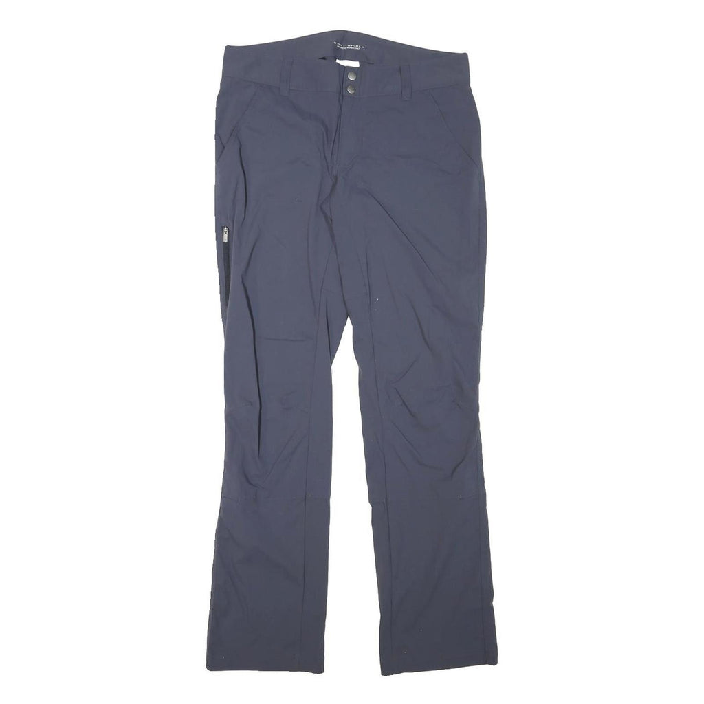 COLUMBIA Womens Polyester Blend Navy Blue Regular Fit Straight Leg Trousers W31