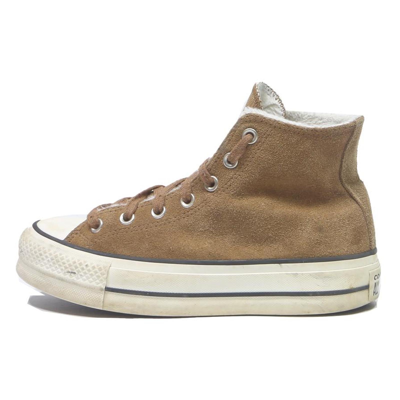 CONVERSE Chuck Taylor Womens High Top Boots Brown Leather UK 5.5 Casual Winter