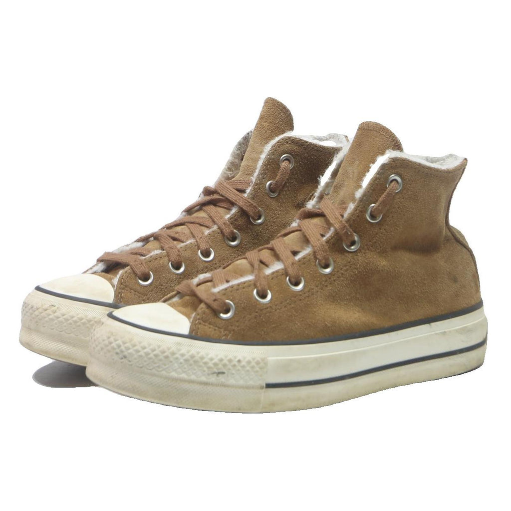 CONVERSE Chuck Taylor Womens High Top Boots Brown Leather UK 5.5 Casual Winter