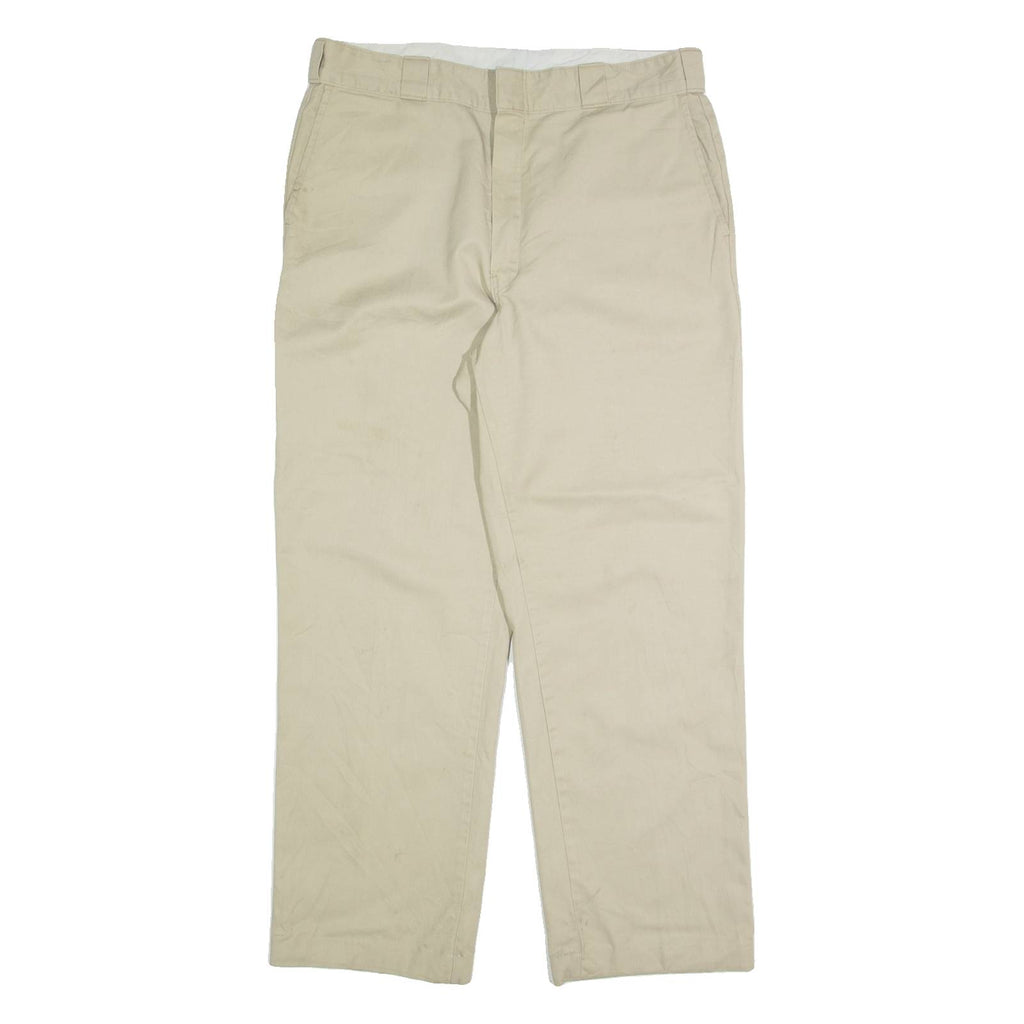 DICKIES Chino Mens Trousers Cream Regular Straight W36 L30