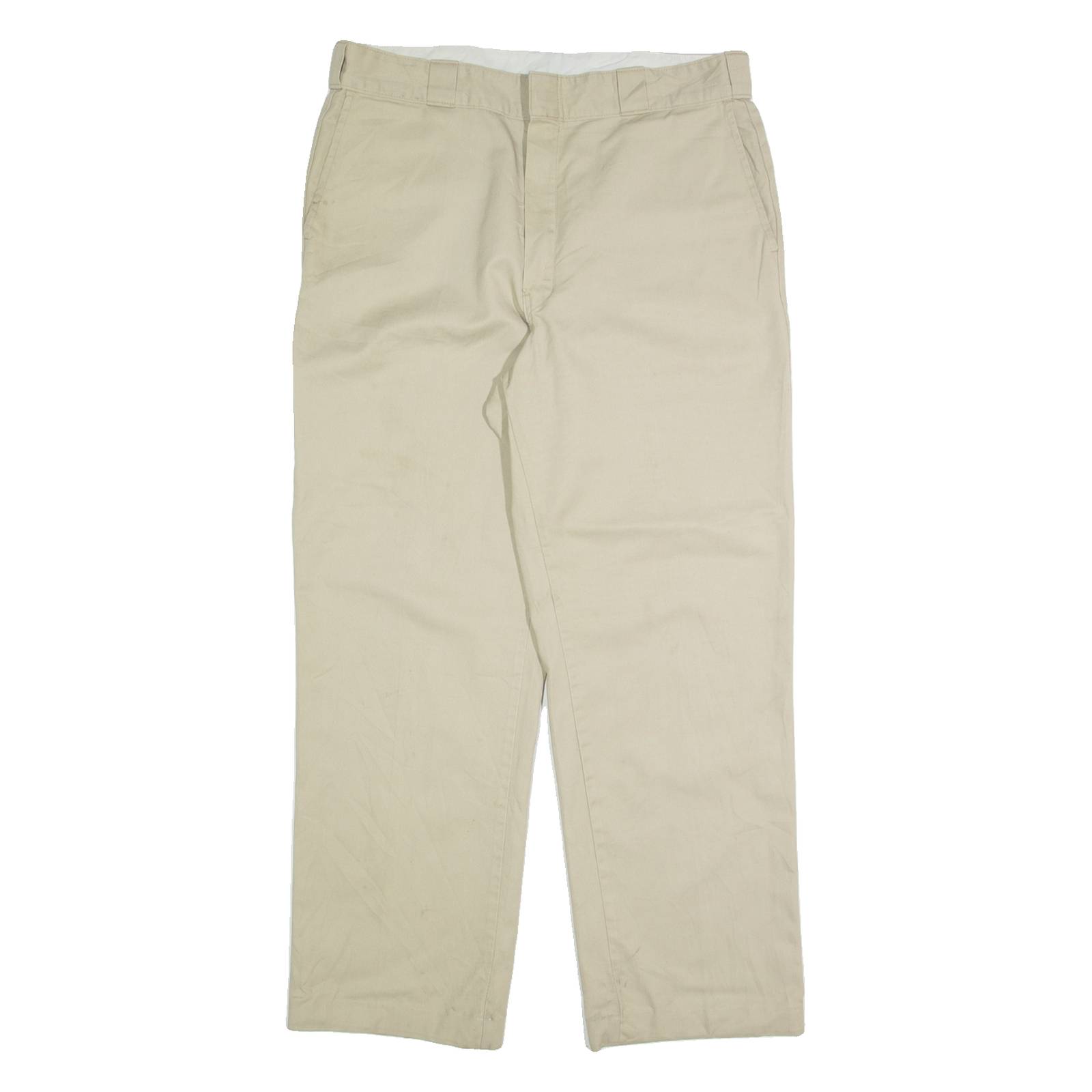 DICKIES Chino Mens Trousers Cream Regular Straight W36 L30