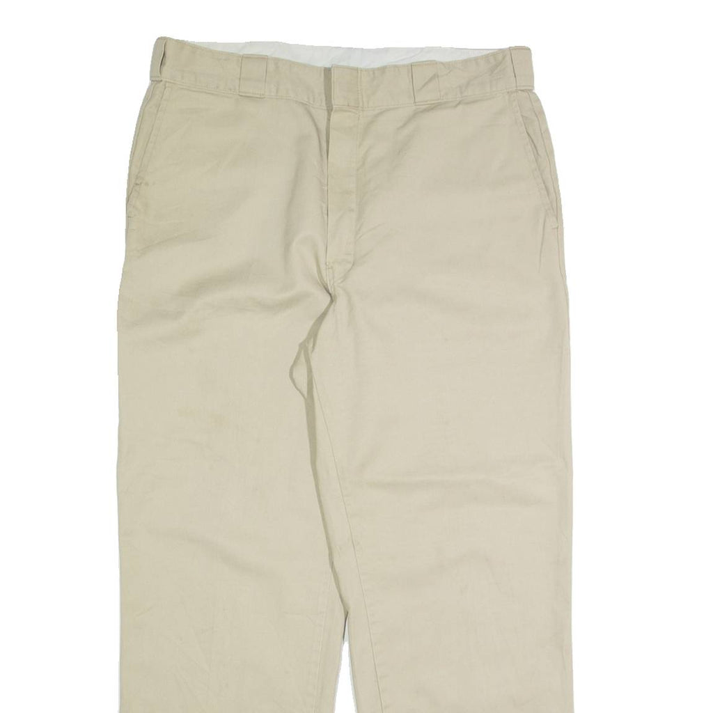 DICKIES Chino Mens Trousers Cream Regular Straight W36 L30