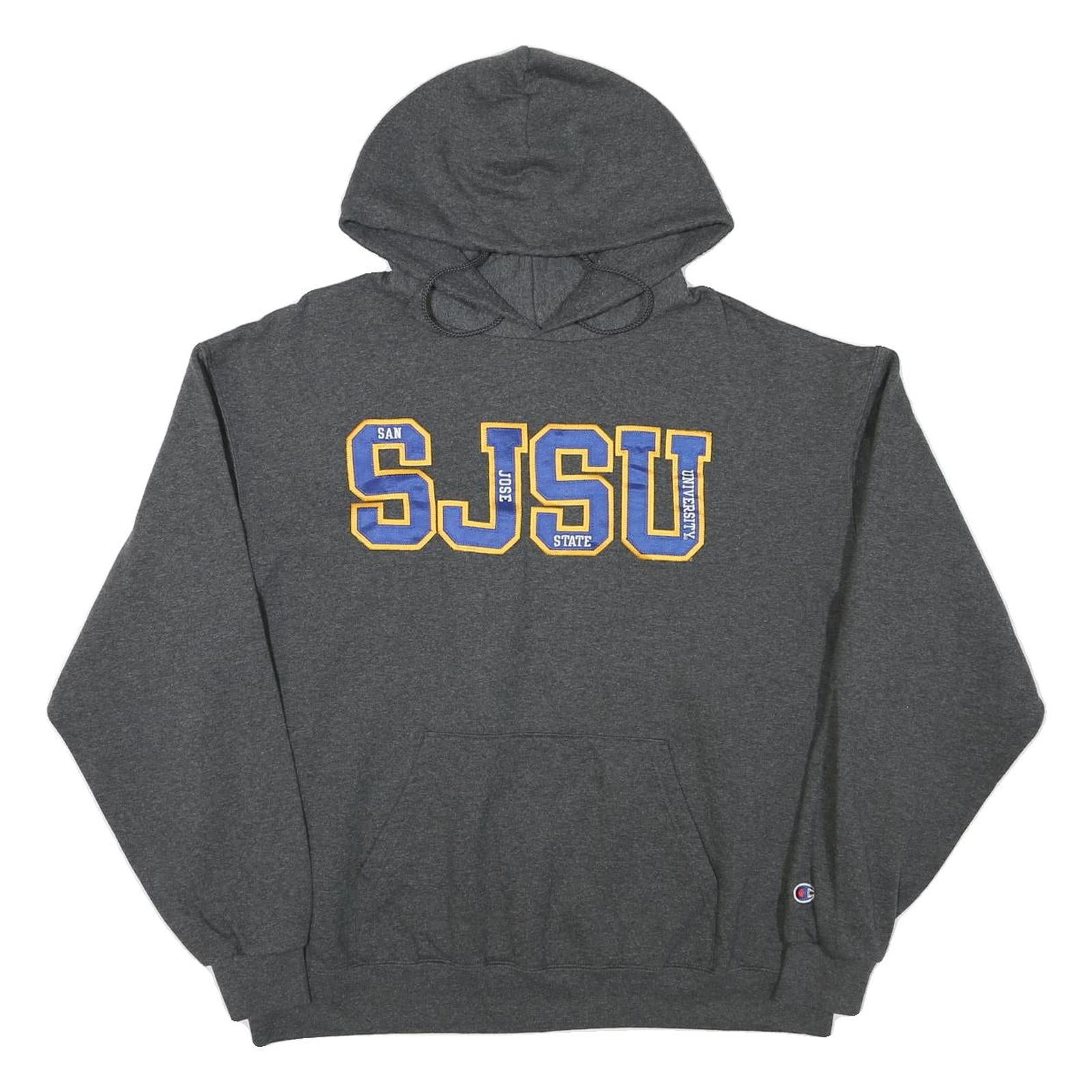 CHAMPION Mens Charcoal Grey San Jose State University Hoodie XL Cotton Blend