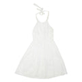 UTTAM BOUTIQUE Womens White Cotton Blend Halter Dress Lace UK 8 Summer