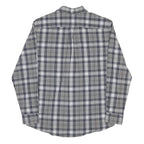 TOMMY HILFIGER Mens Grey Blue Check Shirt L Casual Cotton Blend Button Down