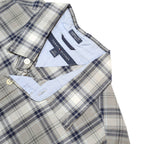 TOMMY HILFIGER Mens Grey Blue Check Shirt L Casual Cotton Blend Button Down