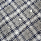TOMMY HILFIGER Mens Grey Blue Check Shirt L Casual Cotton Blend Button Down