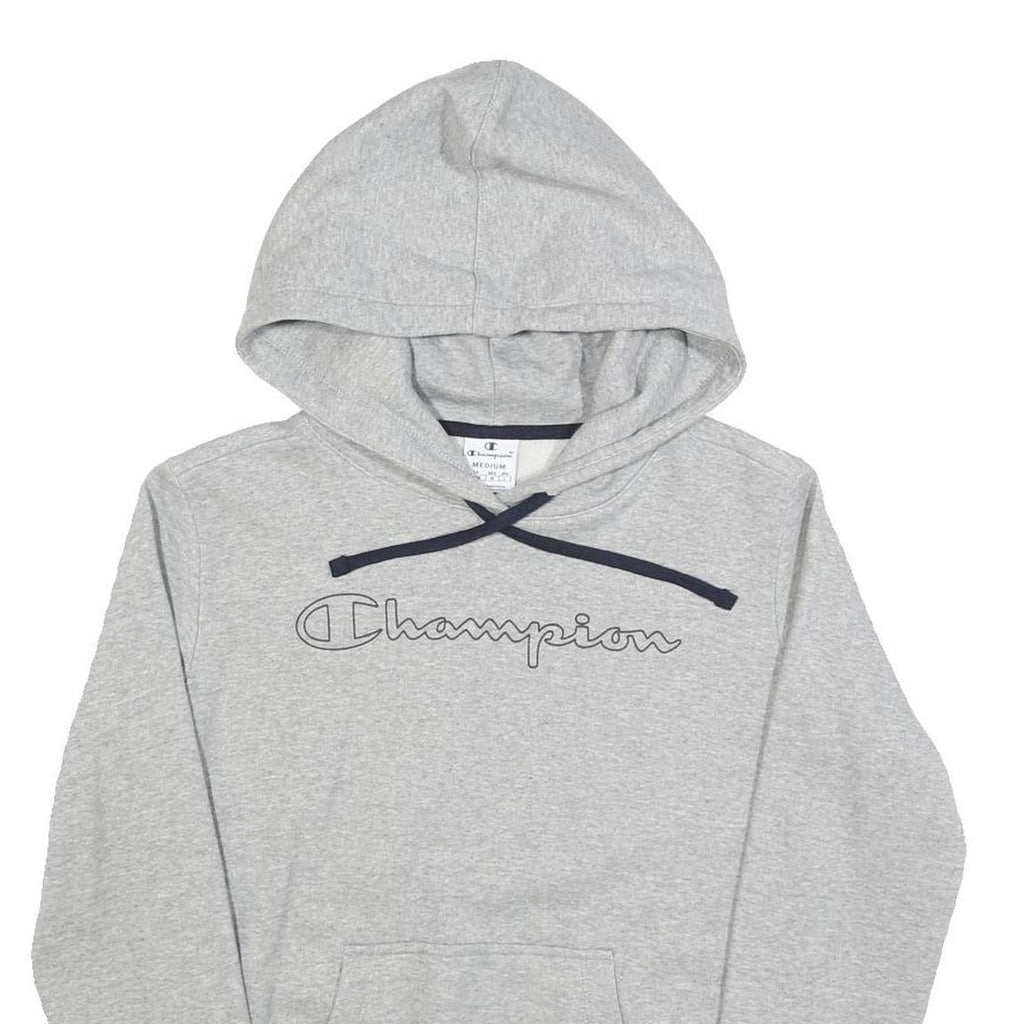 CHAMPION Womens Grey Hoodie M Cotton Blend Pullover Sweatshirt