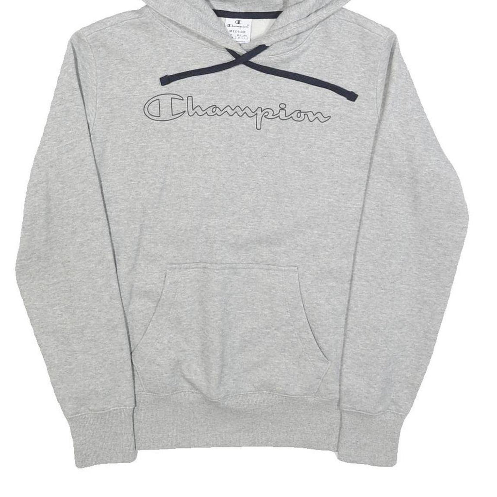 CHAMPION Womens Grey Hoodie M Cotton Blend Pullover Sweatshirt