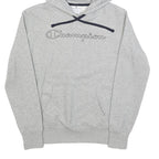 CHAMPION Womens Grey Hoodie M Cotton Blend Pullover Sweatshirt