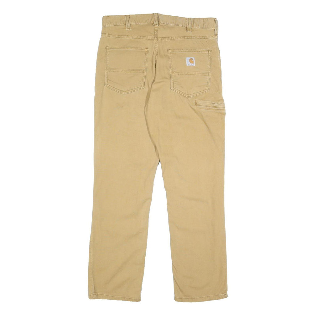 CARHARTT Mens Cotton Blend Beige Relaxed Fit Straight Trousers W32 L30 Workwear