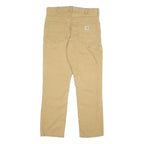 CARHARTT Mens Cotton Blend Beige Relaxed Fit Straight Trousers W32 L30 Workwear