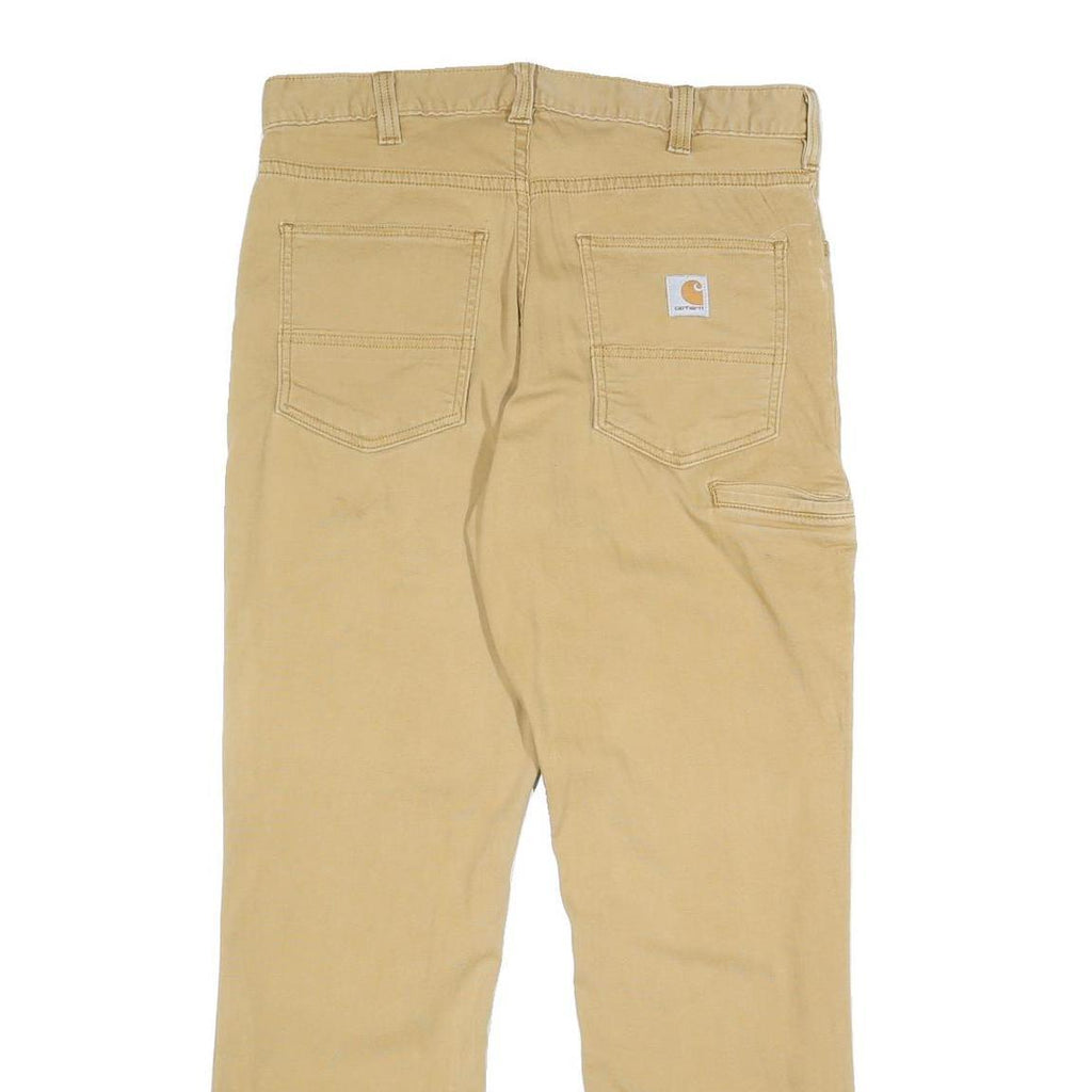 CARHARTT Mens Cotton Blend Beige Relaxed Fit Straight Trousers W32 L30 Workwear