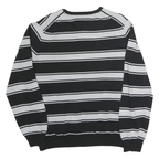 TOMMY HILFIGER Mens Black & Grey Striped Plain Crew Neck Basic Knit Jumper XL