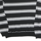 TOMMY HILFIGER Mens Black & Grey Striped Plain Crew Neck Basic Knit Jumper XL