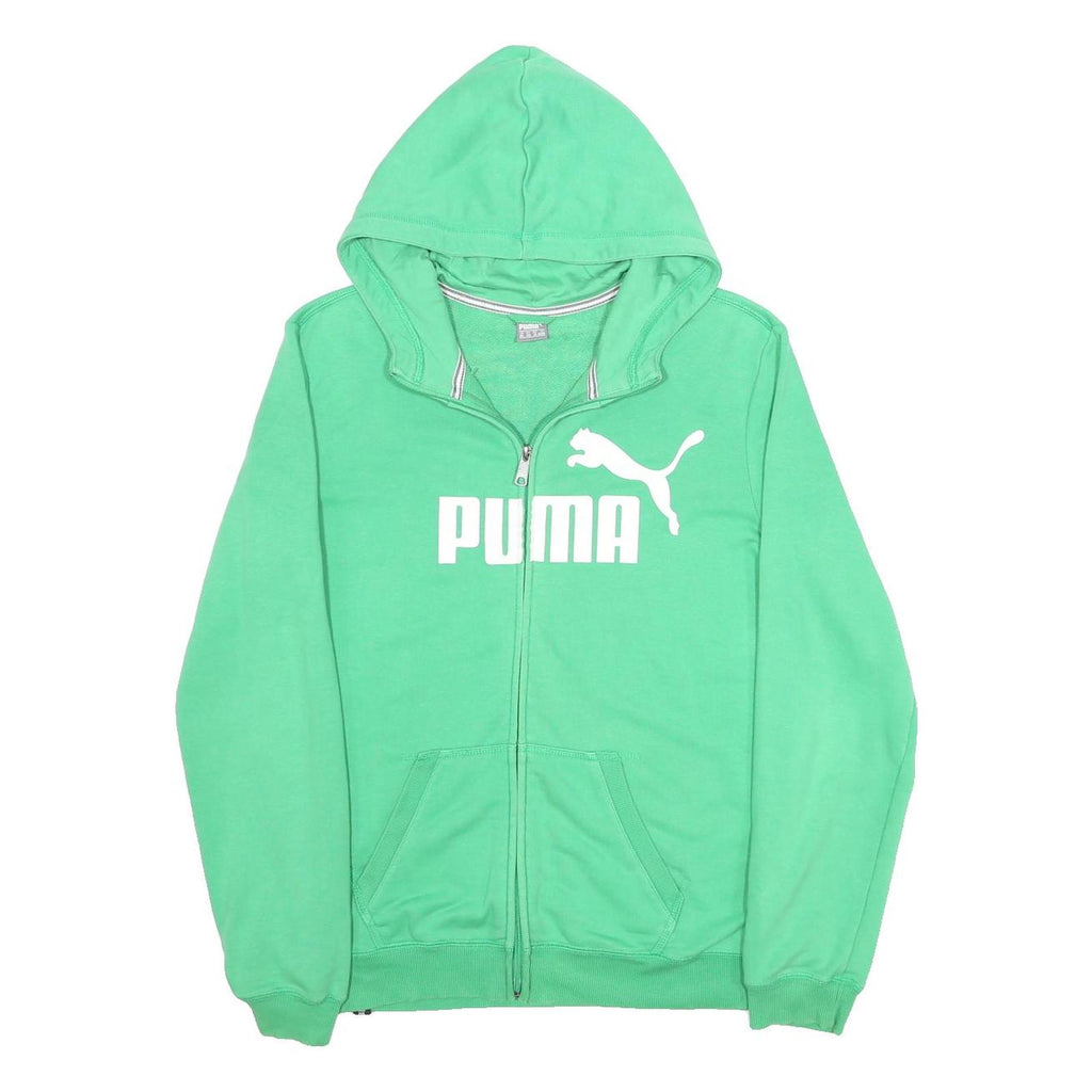 PUMA Boys Green Pullover 2XL Zip Hoodie Cotton Blend Sportswear