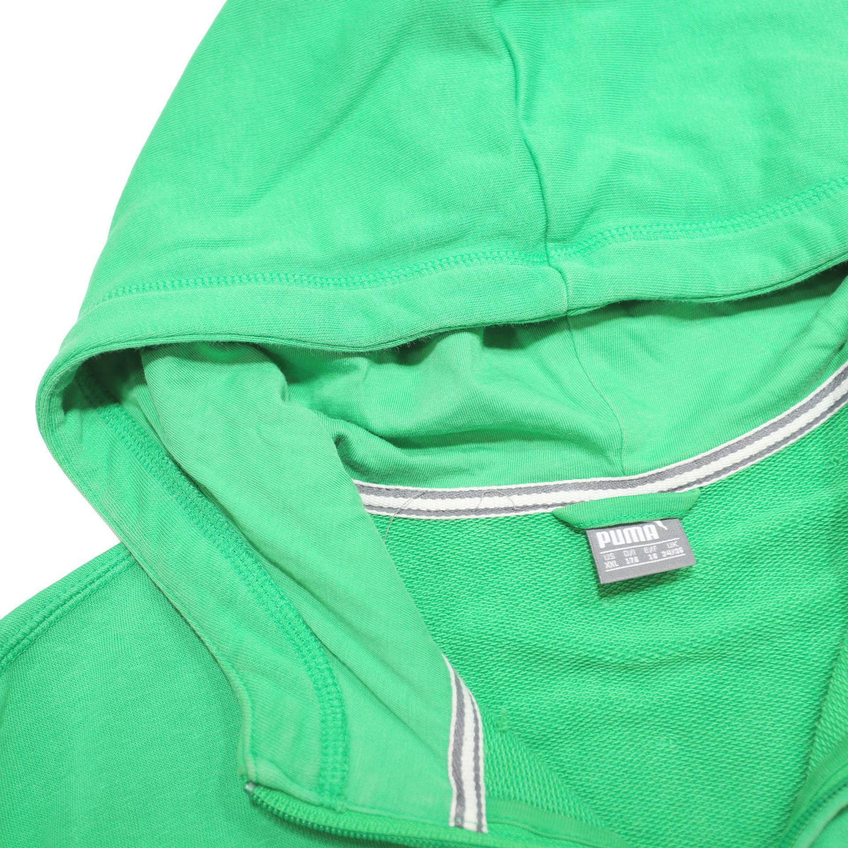 PUMA Boys Green Pullover 2XL Zip Hoodie Cotton Blend Sportswear