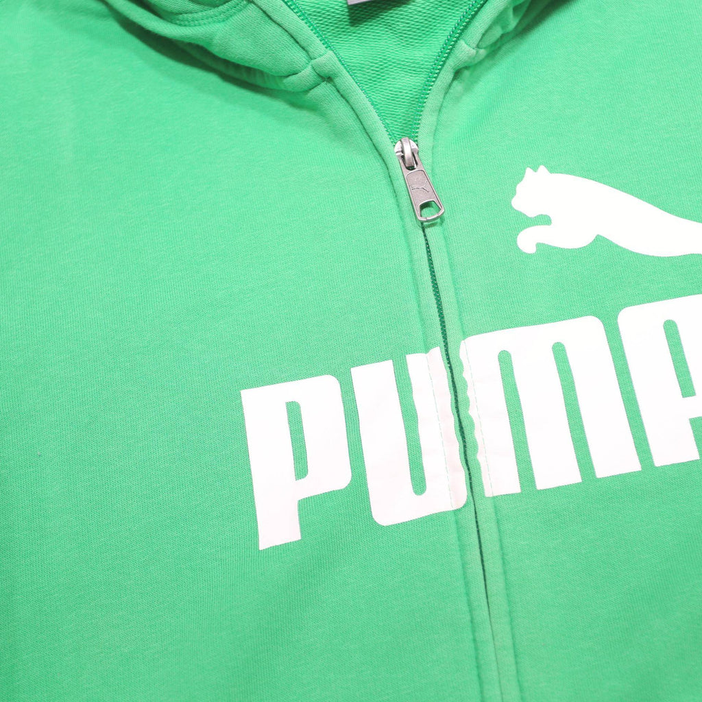 PUMA Boys Green Pullover 2XL Zip Hoodie Cotton Blend Sportswear
