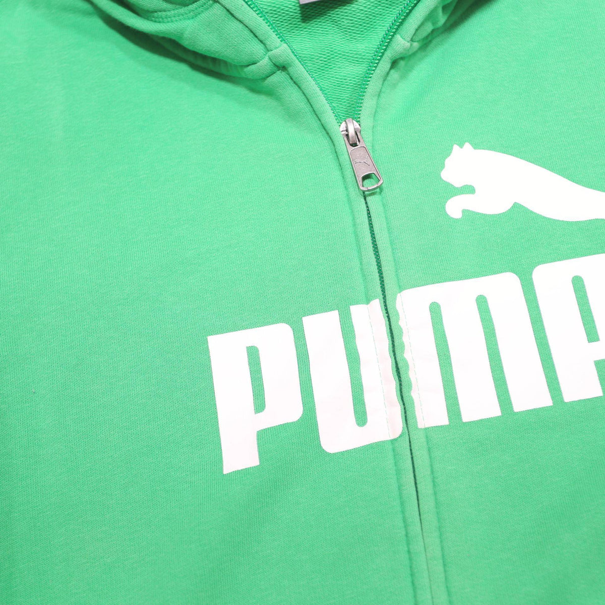 PUMA Boys Green Pullover 2XL Zip Hoodie Cotton Blend Sportswear
