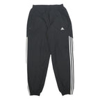 ADIDAS Mens Joggers Black & White Regular Tapered L W28 L30 Athletic Tracksuit