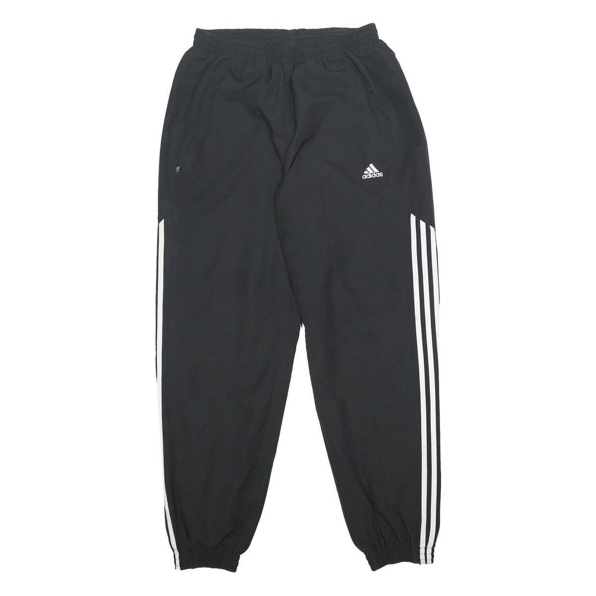 ADIDAS Mens Joggers Black & White Regular Tapered L W28 L30 Athletic Tracksuit