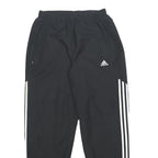 ADIDAS Mens Joggers Black & White Regular Tapered L W28 L30 Athletic Tracksuit