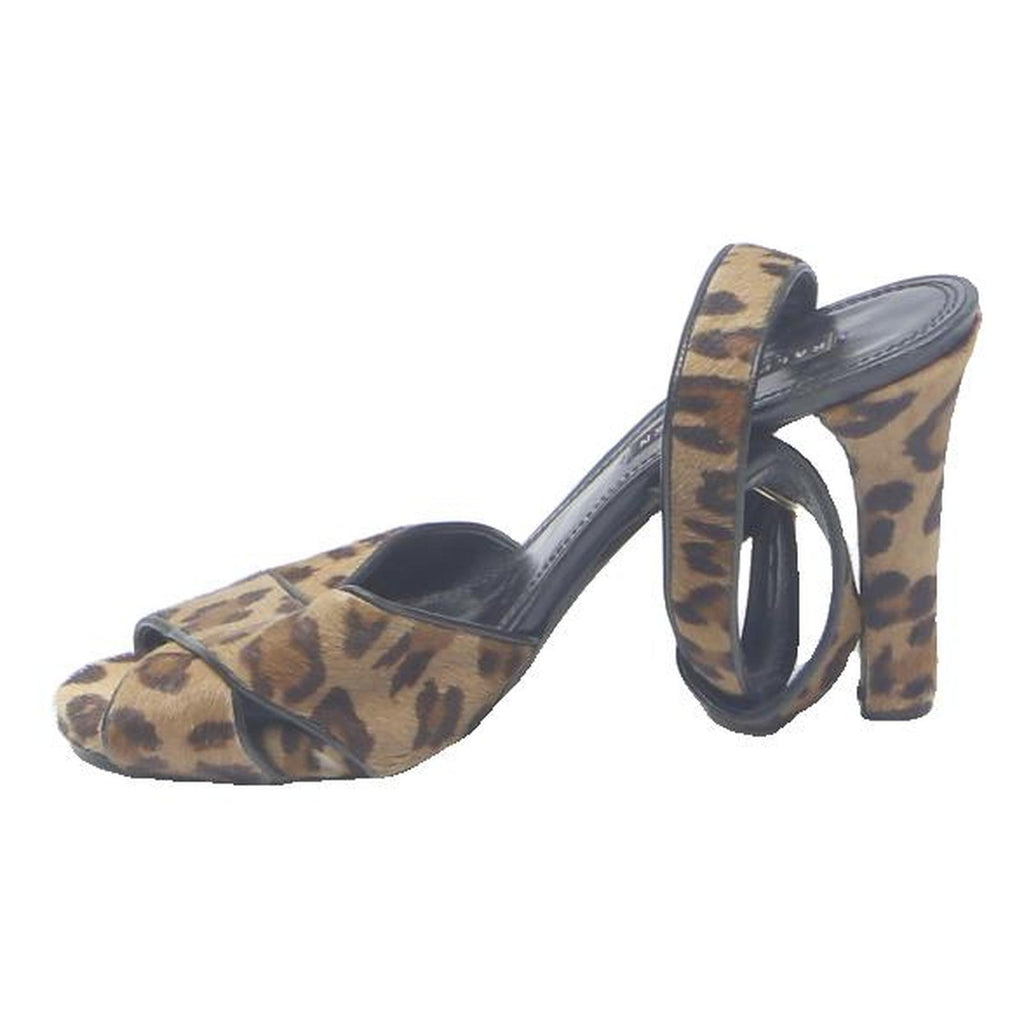 RALPH LAUREN Womens Leopard Print Strappy High Heel Sandals Synthetic UK 7.5