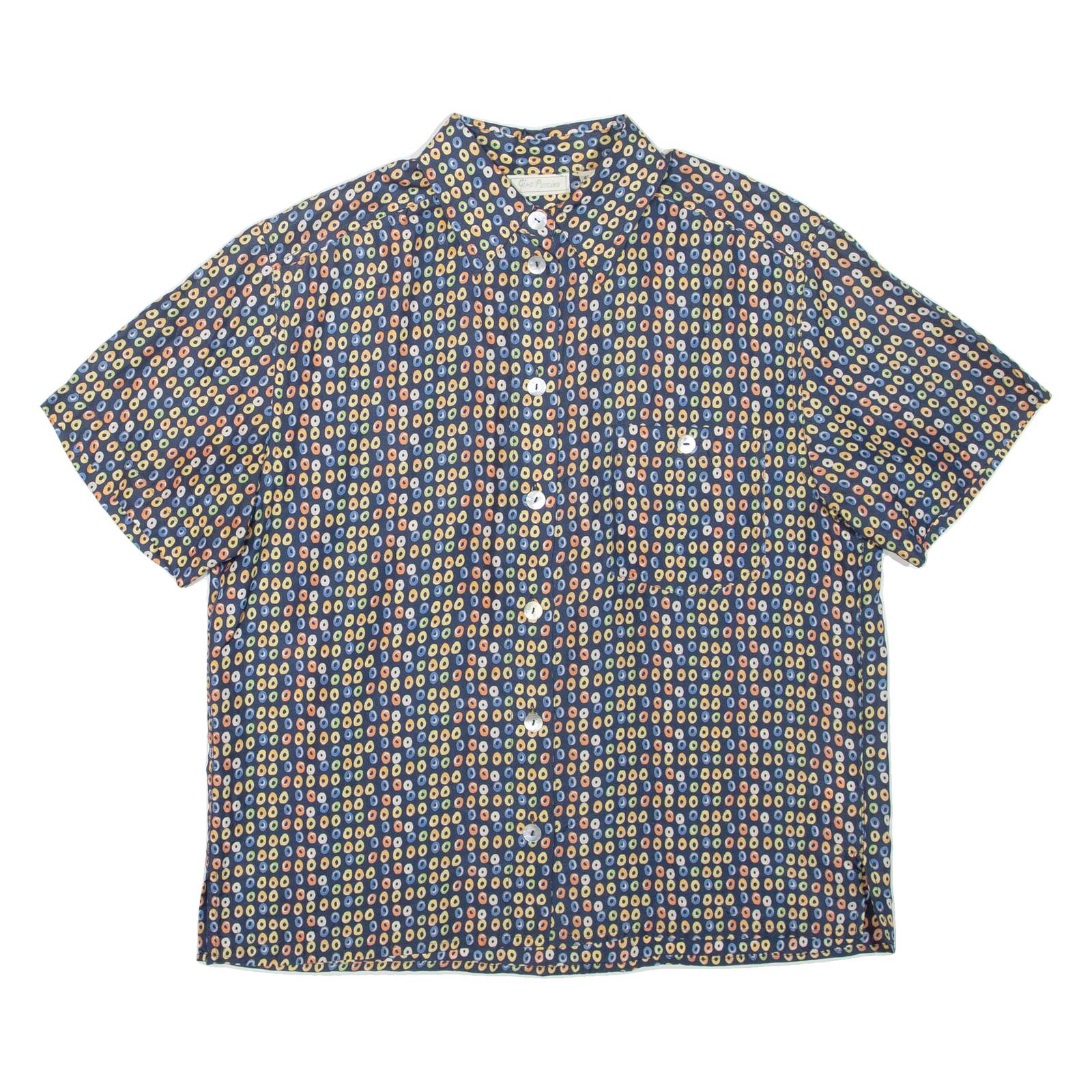 GIRA PUCCINO Womens Shirt Blue Silk Spotted L