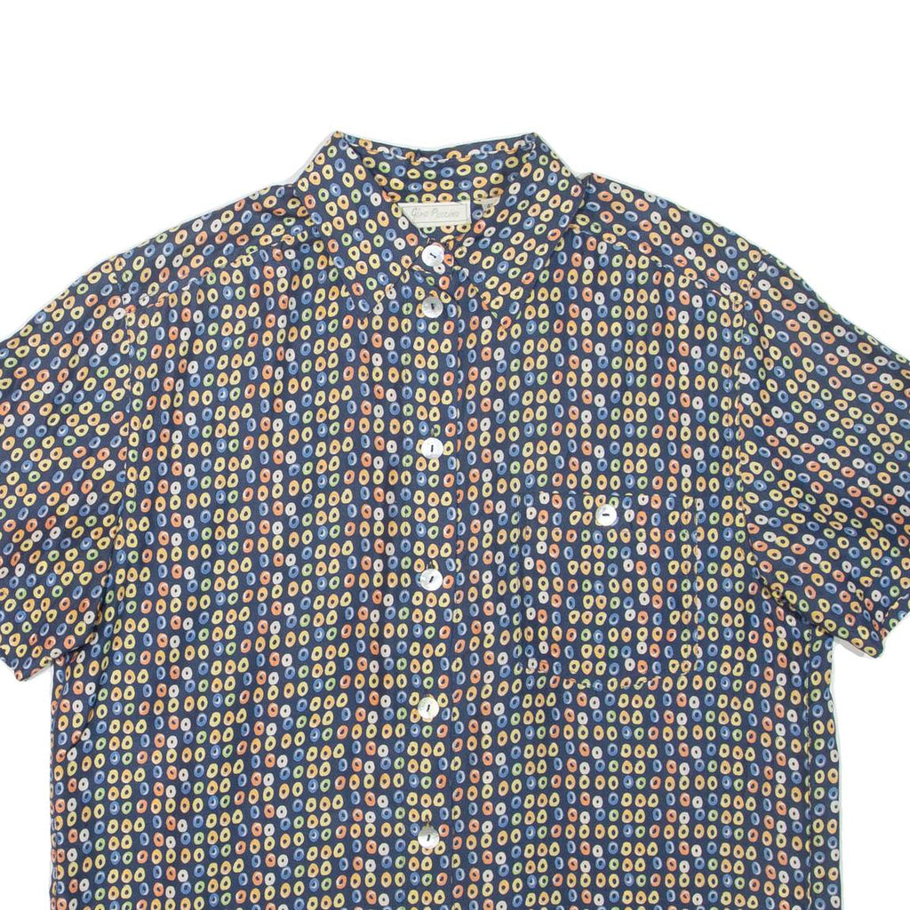 GIRA PUCCINO Womens Shirt Blue Silk Spotted L