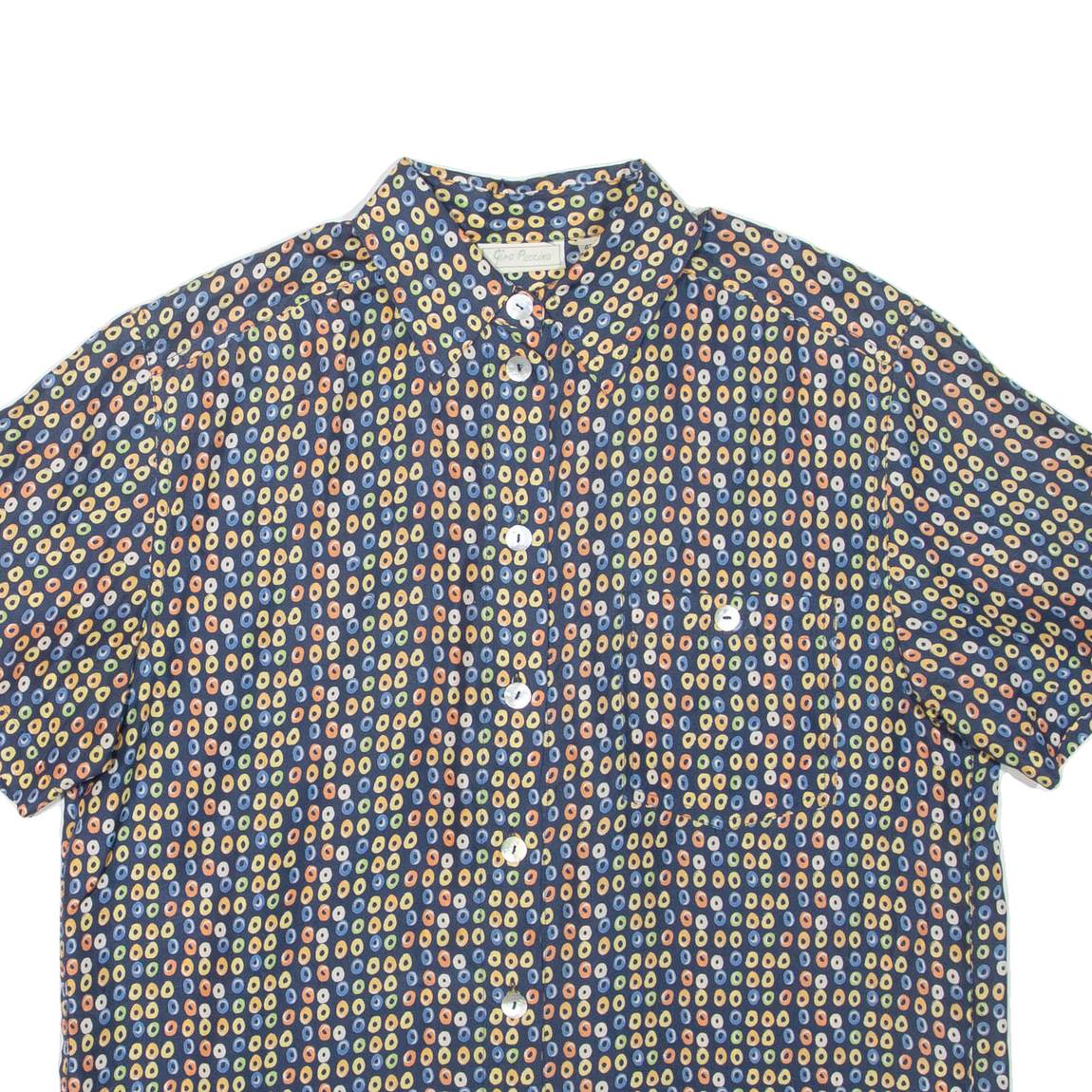 GIRA PUCCINO Womens Shirt Blue Silk Spotted L