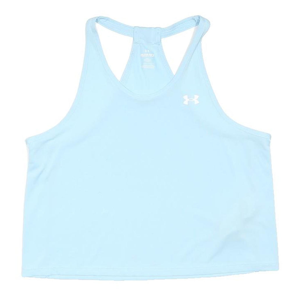 UNDER ARMOUR Womens Blue Racerback Sports Top XS Cotton Blend Activewear Crop