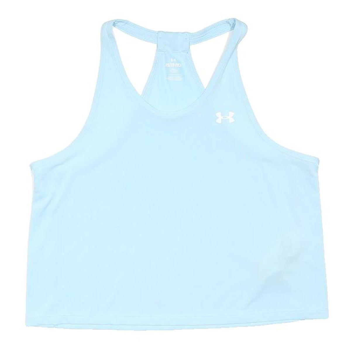 UNDER ARMOUR Womens Blue Racerback Sports Top XS Cotton Blend Activewear Crop