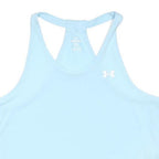 UNDER ARMOUR Womens Blue Racerback Sports Top XS Cotton Blend Activewear Crop