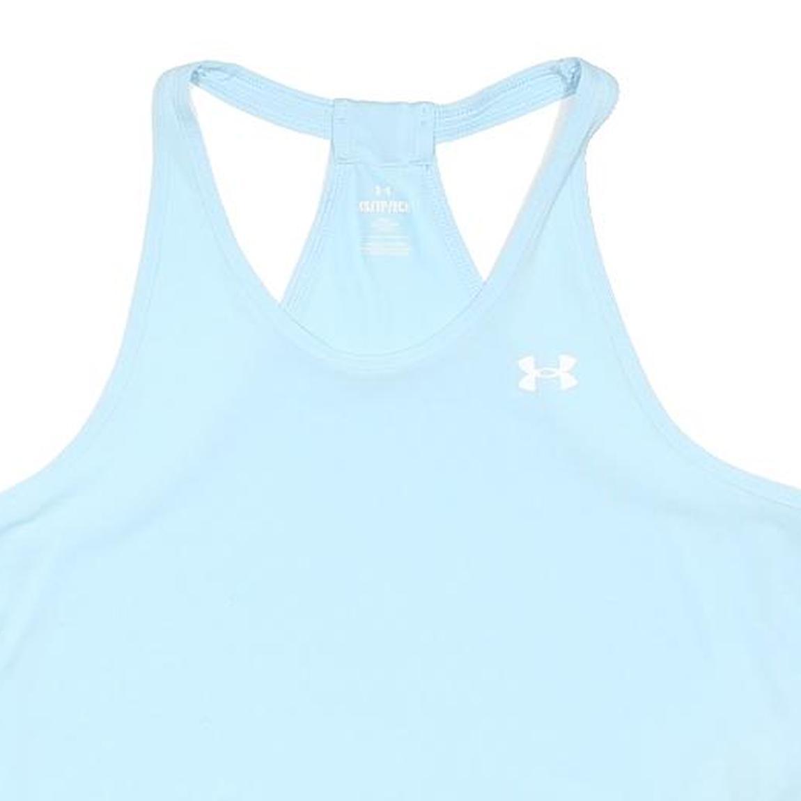UNDER ARMOUR Womens Blue Racerback Sports Top XS Cotton Blend Activewear Crop