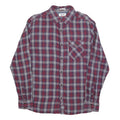 TOMMY HILFIGER Mens Red & Grey Check Shirt L Cotton Blend Casual Long Sleeve