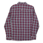 TOMMY HILFIGER Mens Red & Grey Check Shirt L Cotton Blend Casual Long Sleeve
