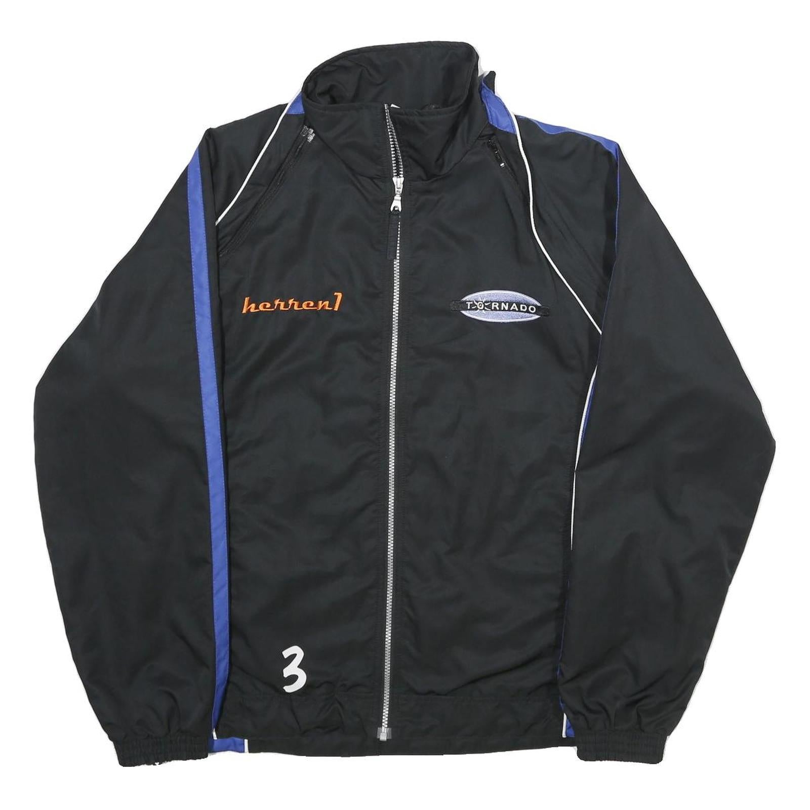 R-TEX Mens Black & Blue Zip Jacket L Polyester Tornado Sportswear