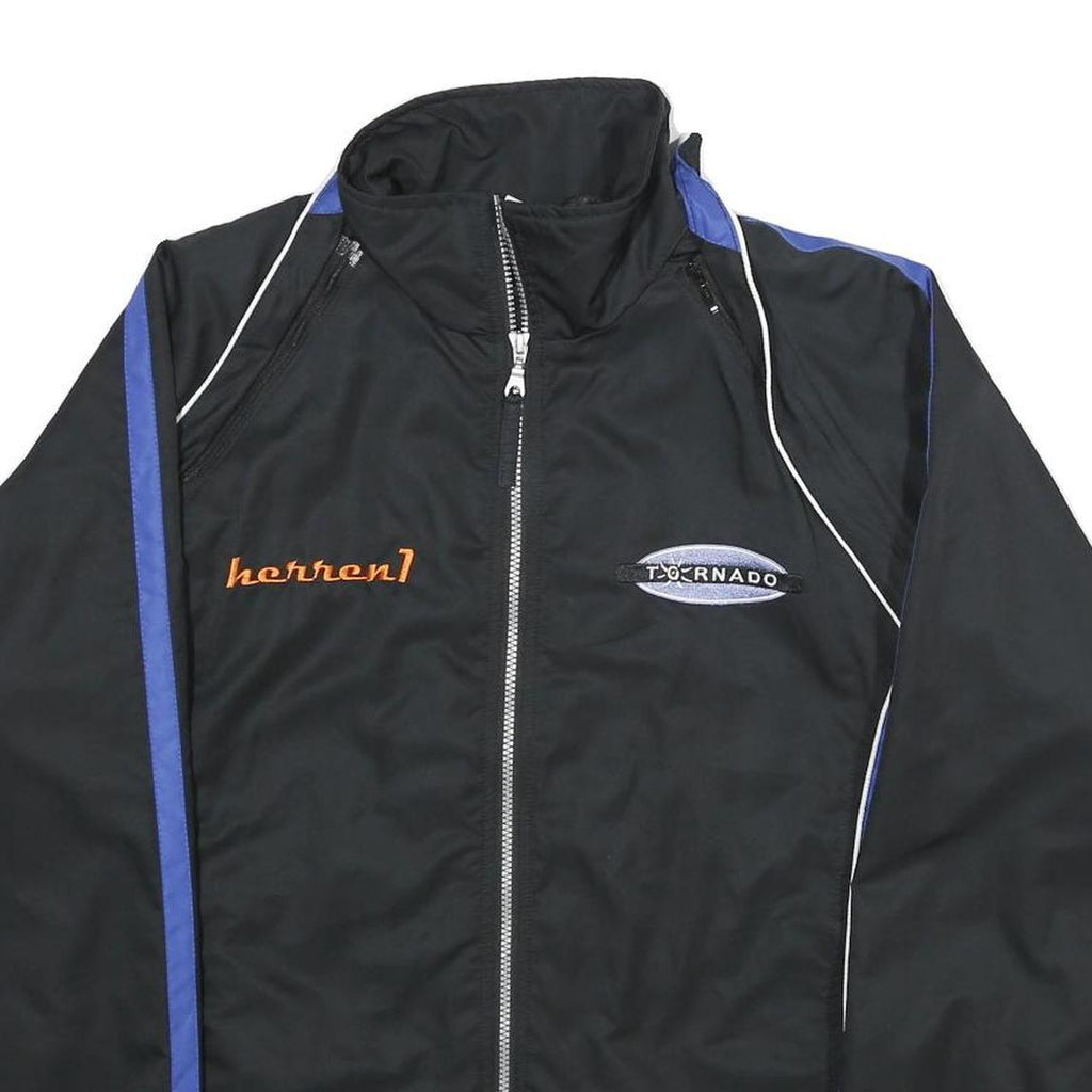 R-TEX Mens Black & Blue Zip Jacket L Polyester Tornado Sportswear