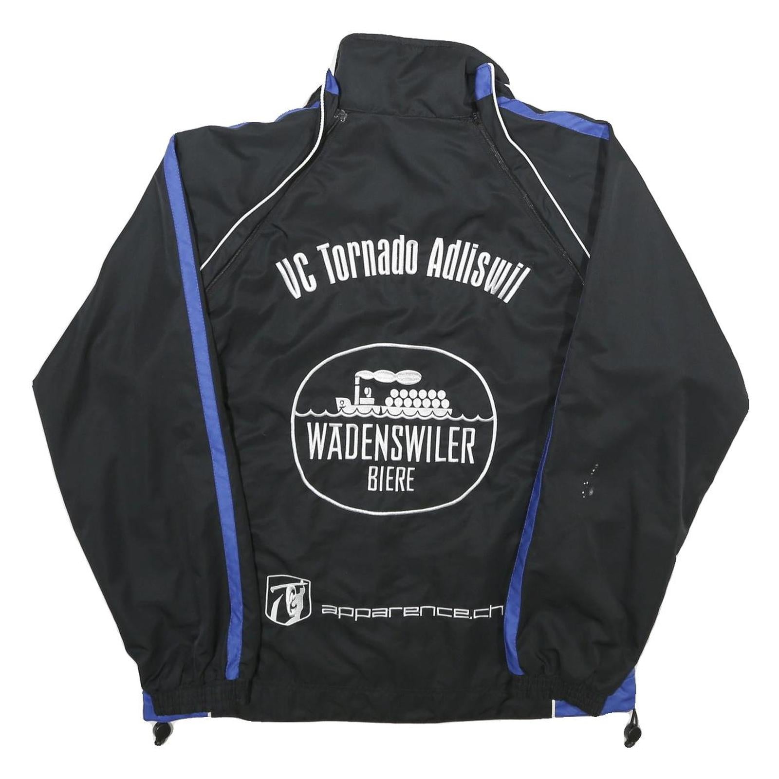 R-TEX Mens Black & Blue Zip Jacket L Polyester Tornado Sportswear