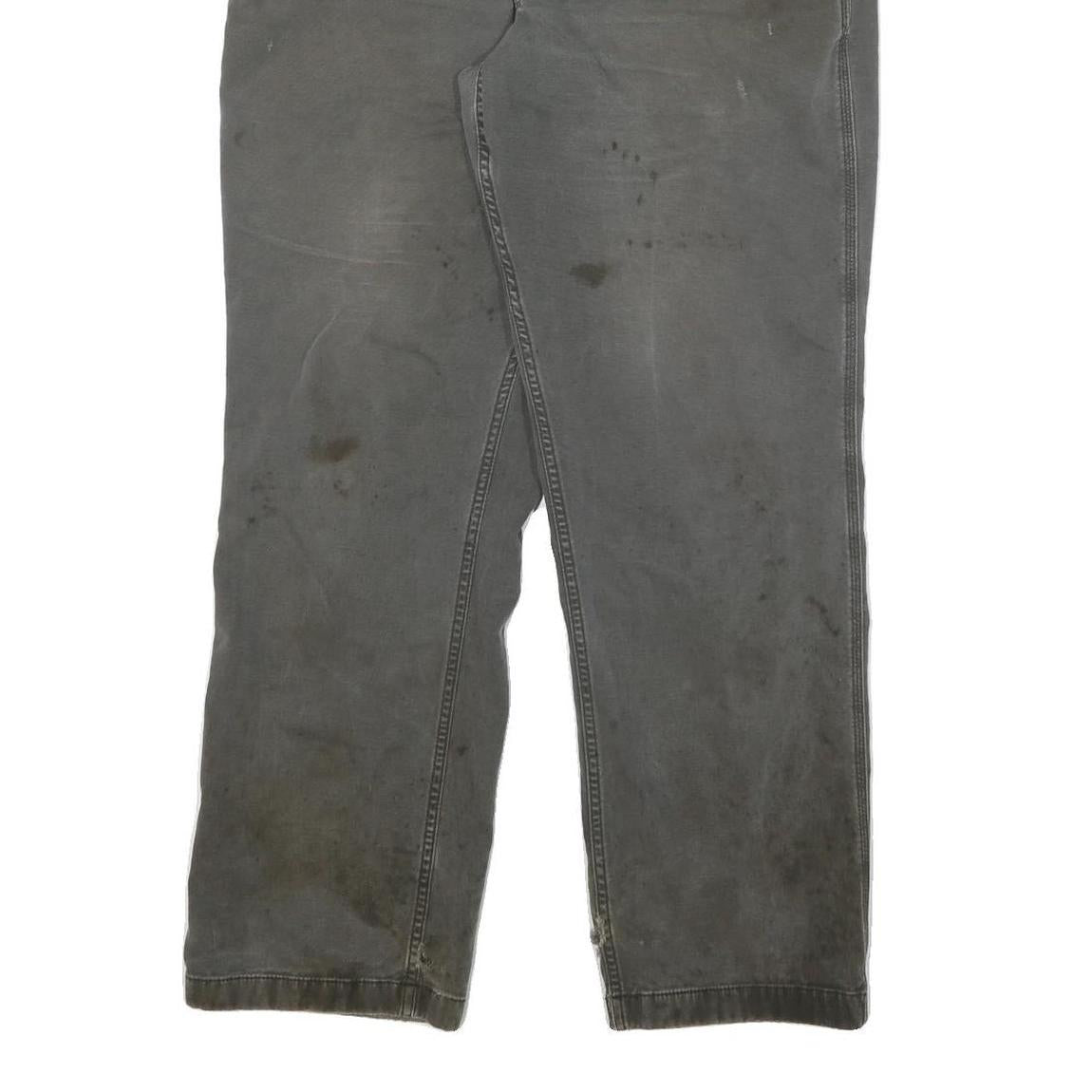 CARHARTT Mens Cotton Blend Grey Relaxed Fit Straight Leg Trousers W34 L30