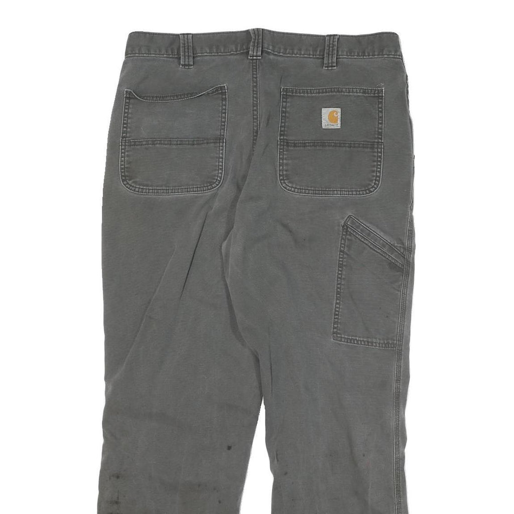 CARHARTT Mens Cotton Blend Grey Relaxed Fit Straight Leg Trousers W34 L30