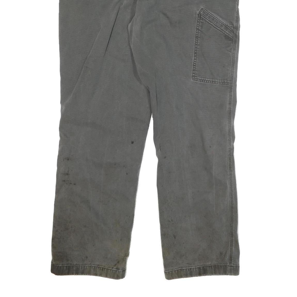 CARHARTT Mens Cotton Blend Grey Relaxed Fit Straight Leg Trousers W34 L30