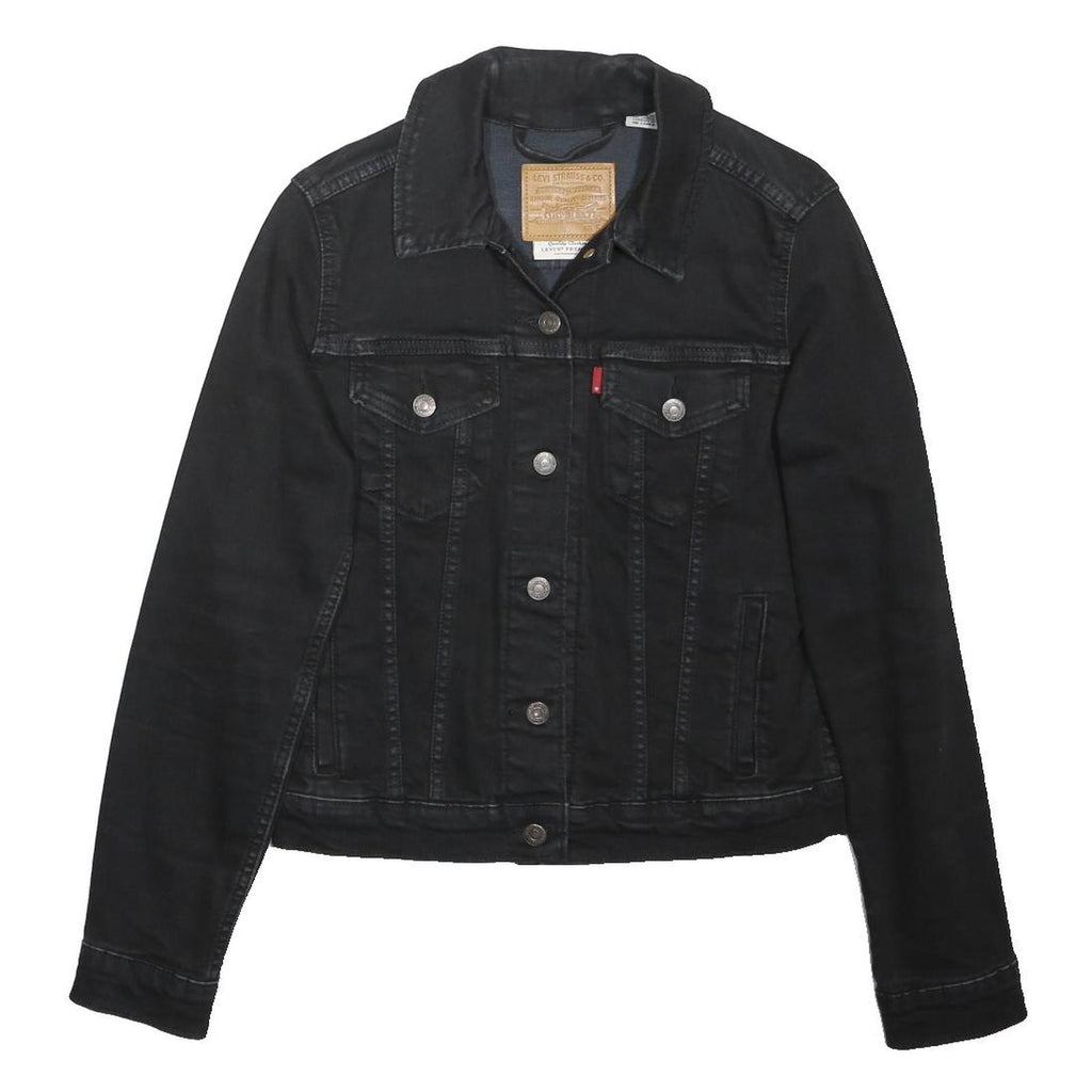 LEVI'S Womens Black Denim Button Jacket S Cotton Blend Casual Classic