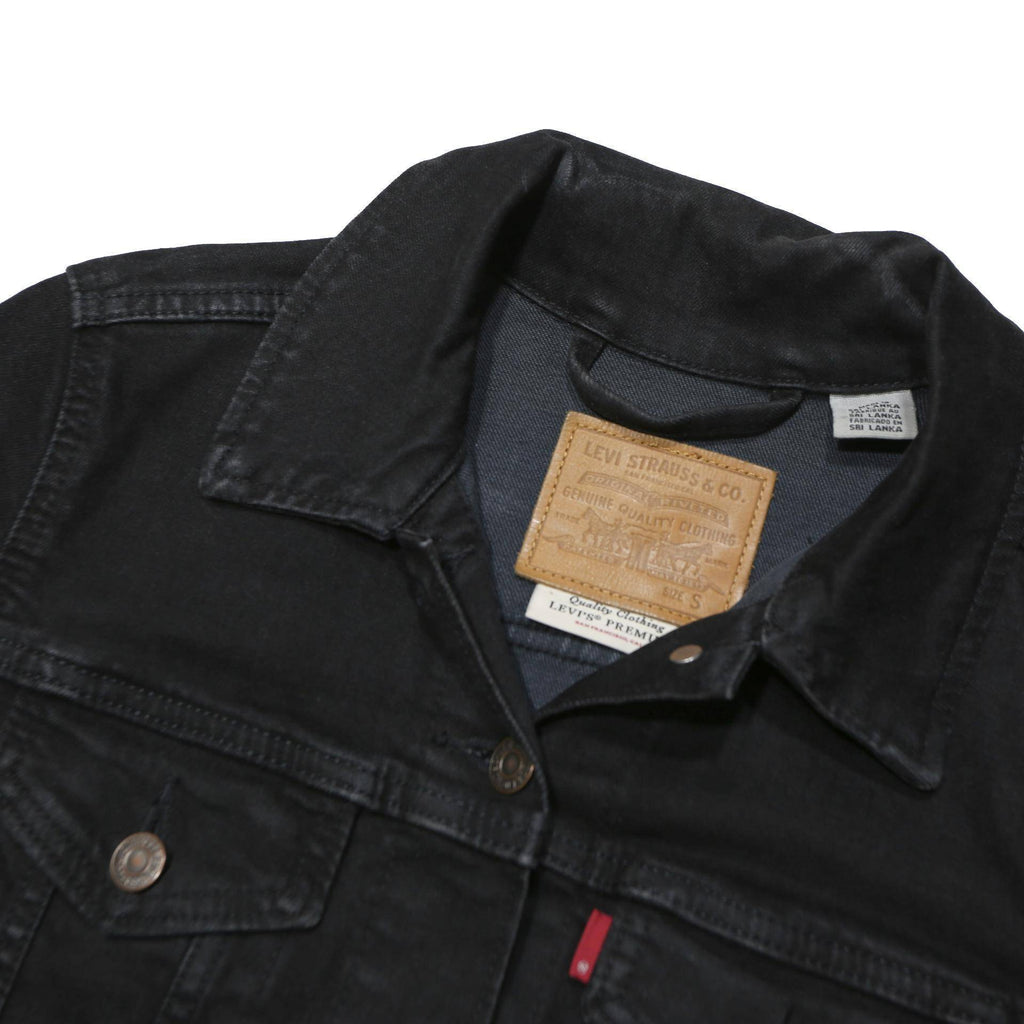 LEVI'S Womens Black Denim Button Jacket S Cotton Blend Casual Classic